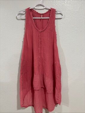 Free People Coral Pink Gauze Swim Coverup Dress